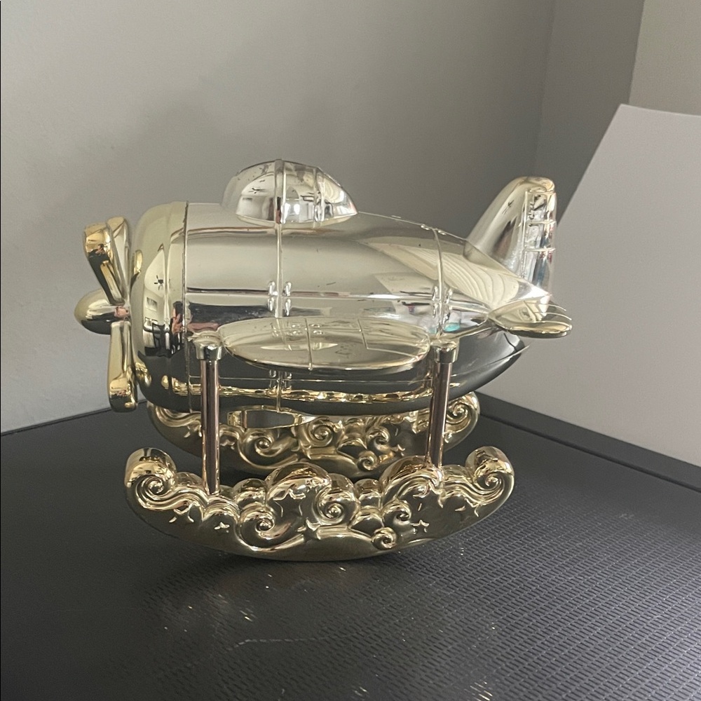 Reed & Barton Silver plated Airplane coin bank